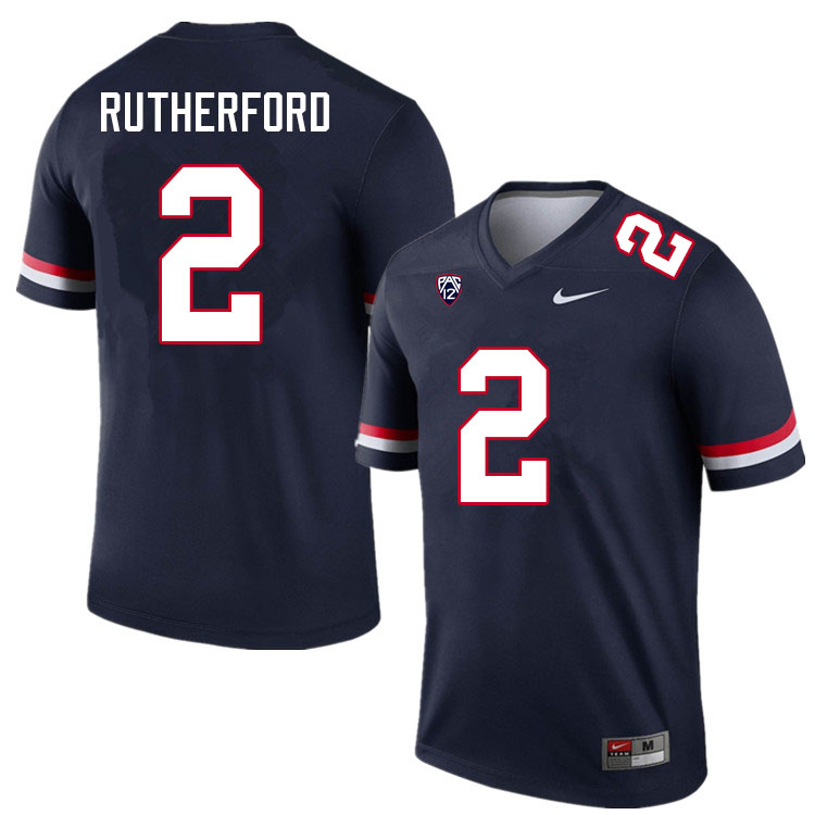 Men #2 Isaiah Rutherford Arizona Wildcats College Football Jerseys Sale-Navy - Click Image to Close